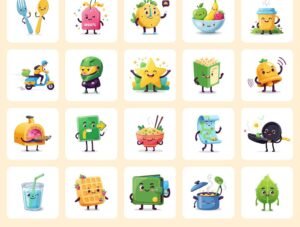 Foody Cute Illustrations Pack