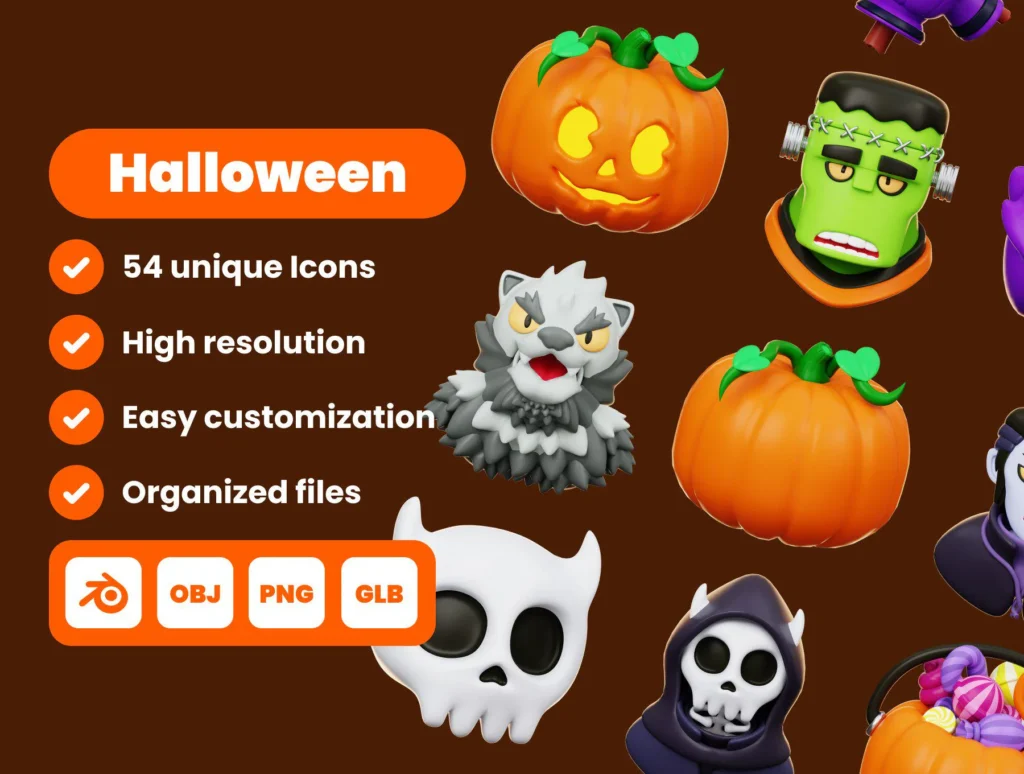 Spooky Halloween 3D Illustration Pack