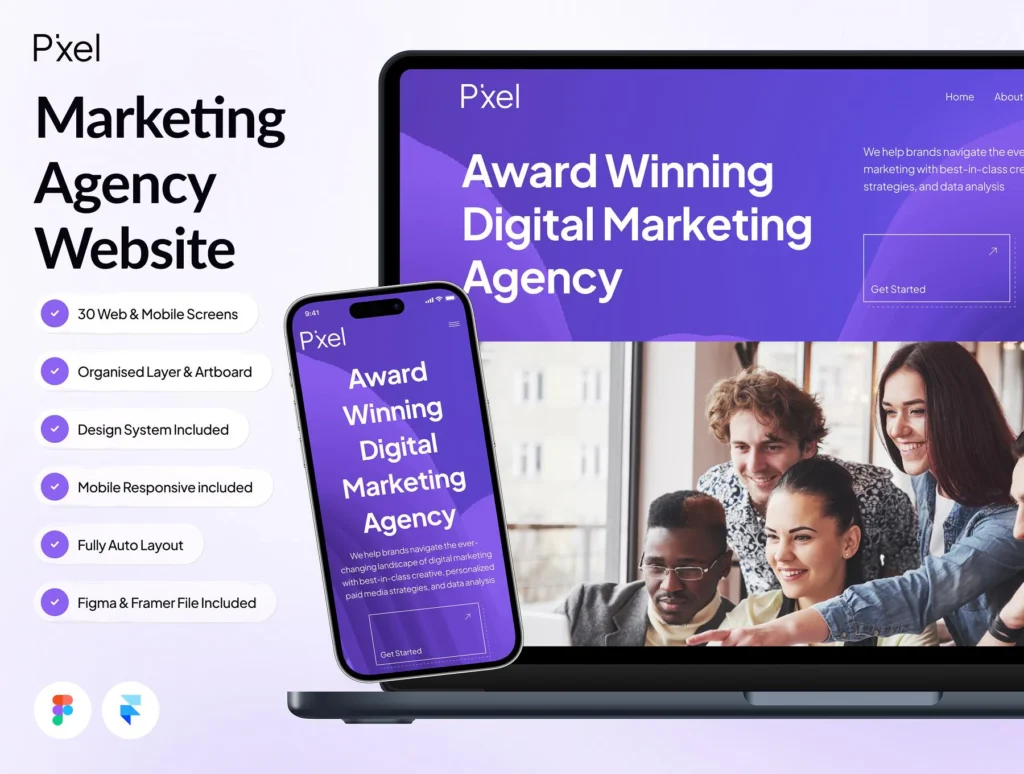 Pixel - Marketing Agency Website Framer Template