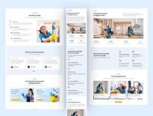 Qlinest - Home Cleaning Service Website UI Figma Template