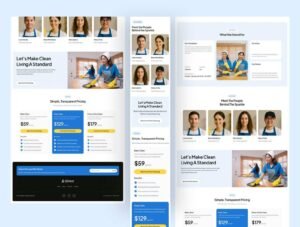 Qlinest - Home Cleaning Service Website UI Figma Template