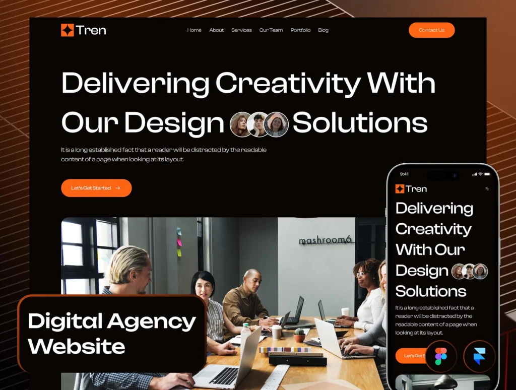 Tren - Digital Agency Website Framer Template | Unlimited Sites | SEO optimized Template | Premium Design | High quality Framer Design
