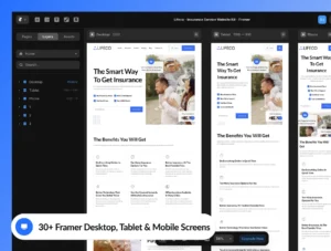 LifeCo - Insurance Service Website Framer Template | Lifetime Access | Unlimited Sites | SEO optimized Template • Top Quality Modern Design