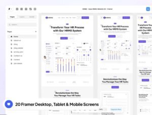 HRMS - SaaS HRMS Management Website Framer Template | Lifetime Access & Updates | Unlimited Access | Top Quality Framer Design