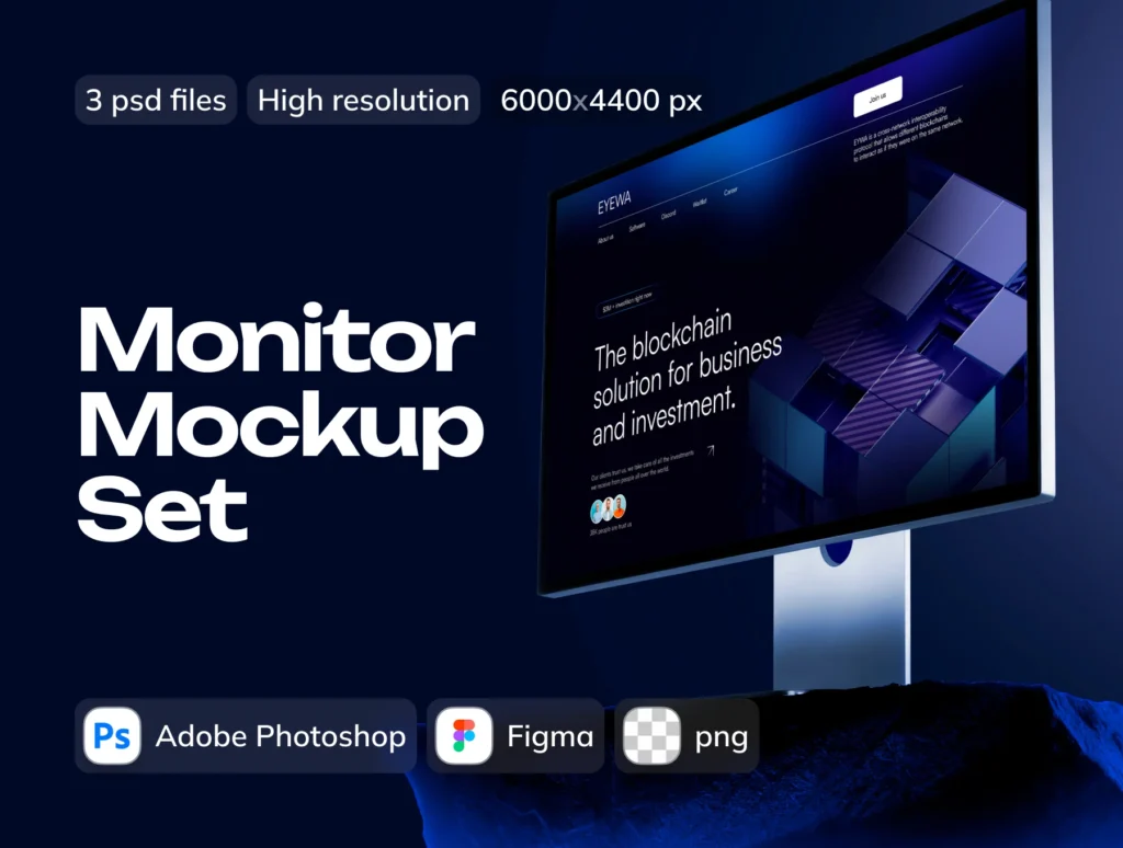 Display Monitor Mockup Set