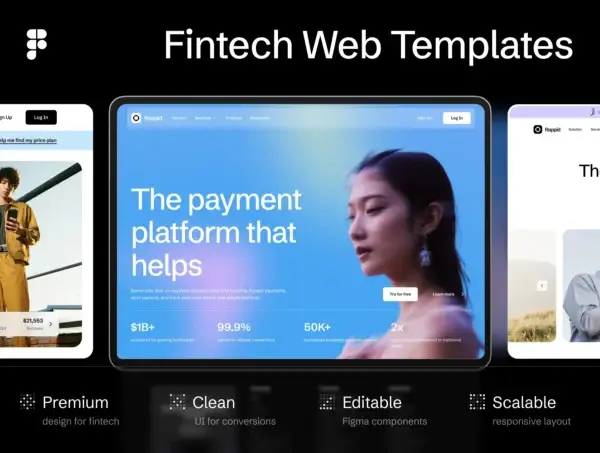 Finntech Website Templates | Premium Fintech Figma Website Templates & Modular UI Kit