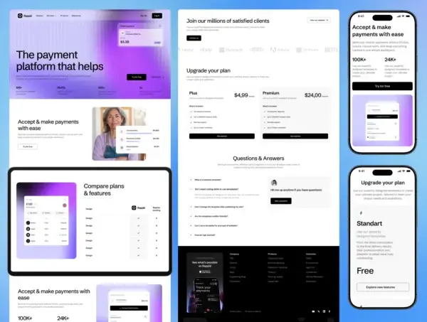 Finntech Website Templates | Premium Fintech Figma Website Templates & Modular UI Kit