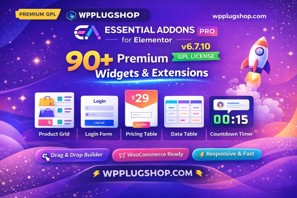 Essential Addons Pro for Elementor – 90+ Premium Widgets & Extensions v6.7.10 (GPL License)