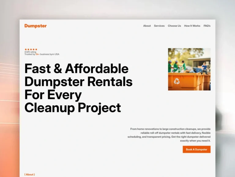 Dumpster - Professional Waste Removall Rental Figma & Framer Template
