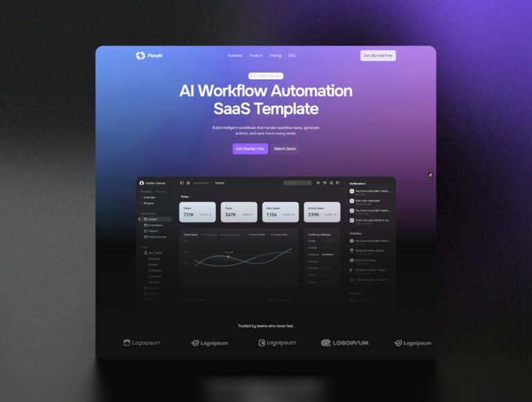 FlowAI – AI SaaS & Automation Framer Templatee