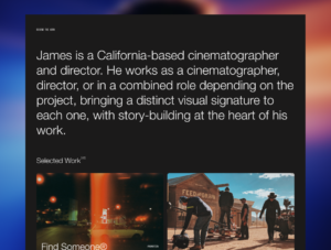 James Cameroll - Cinematography Portfolio