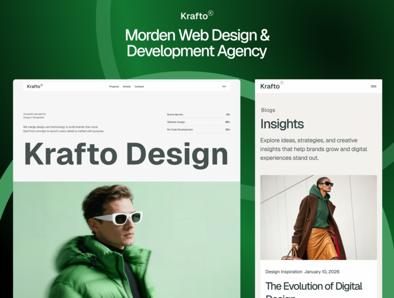 Krafto - Bold Modern Portfolio & Agency Website Framer Template
