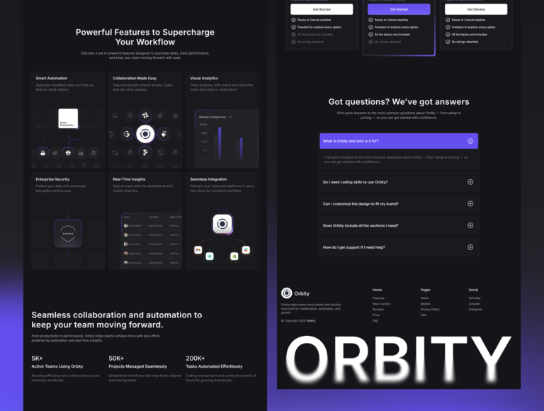 Orbity — Modern SaaS & Startup Framer Template