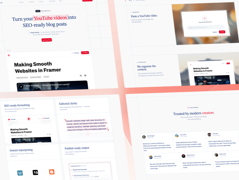 Rescript — AI SaaS Landing Page Template (Framer)