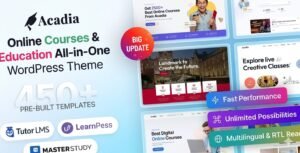 Acadia Theme GPL License – Education WordPress Theme for University & Online Courses