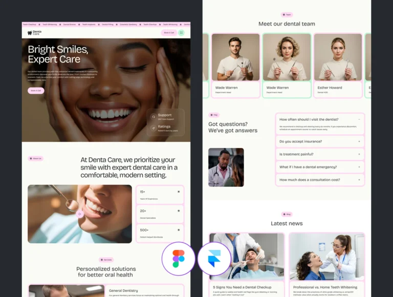 DentaCare - Dental Clinic Framer Website