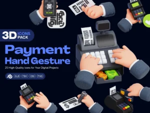 Payment Hand Gestures Icon Set – Premium Fintech Assets