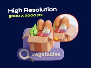 Shopping & Grocery 3D Icon Pack – Premium E-commerce Assets