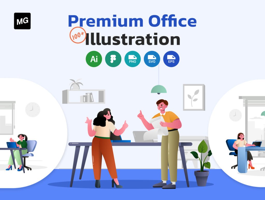 100+ Premium Office Illustration