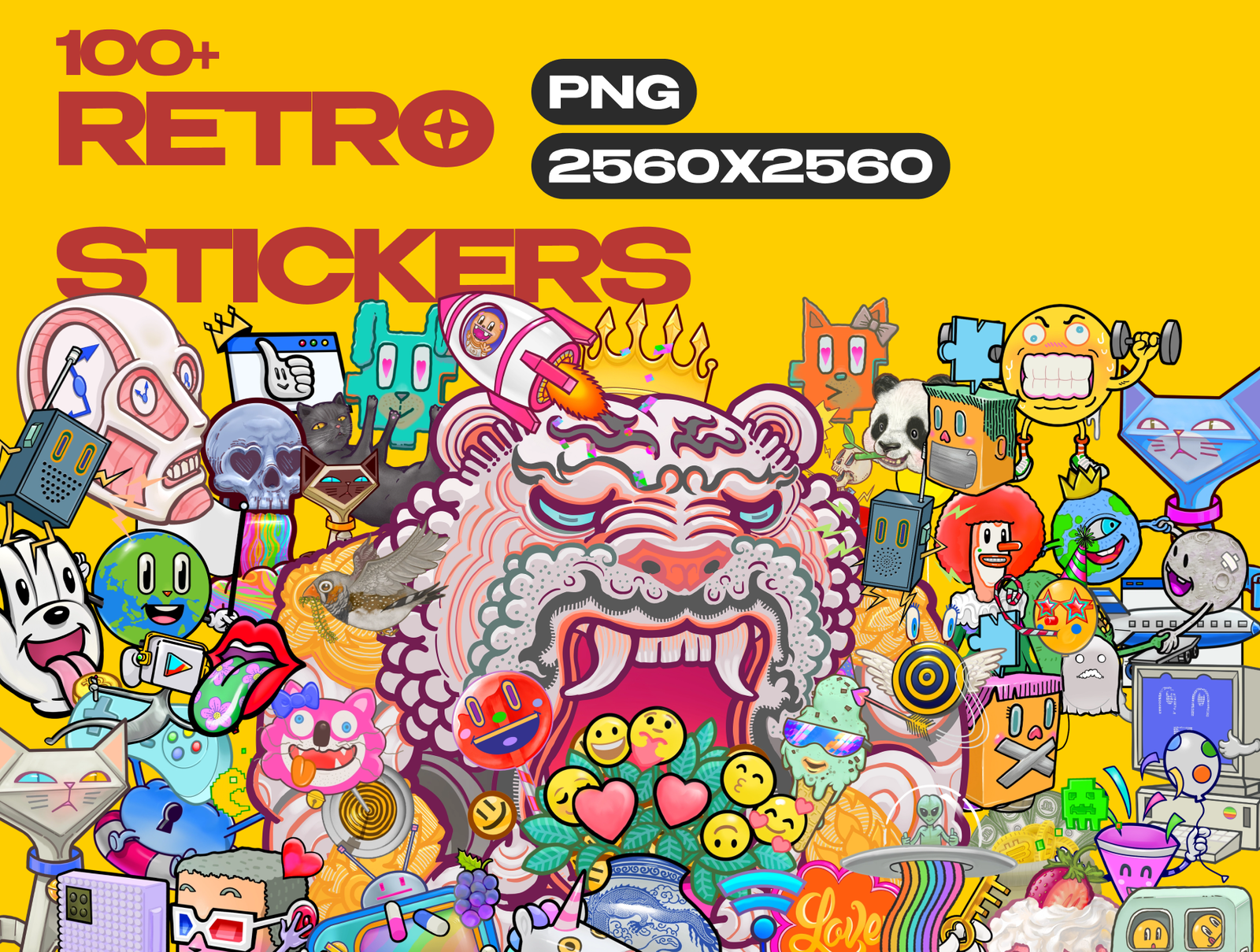 100+ RETRO STICKERSS 100+ RETRO STICKERS