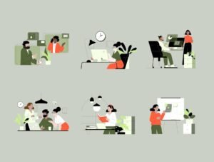 12 Office life illustration pack
