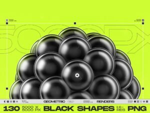 130 Black 3D Elements Collection Vol.1