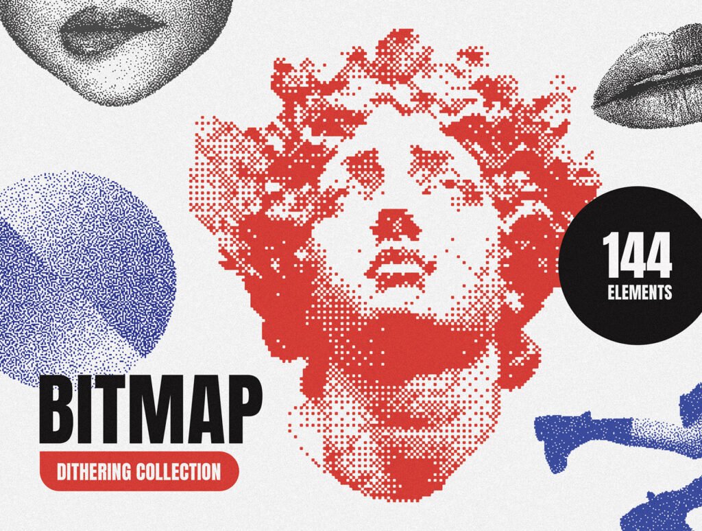 144 Dithering Bitmap Vector Shapes