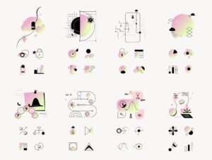 16 Vector Crypto Illustrations + 4 Icons per Illustration