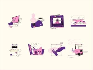 19 Tech vector illustrations for Web & Apps