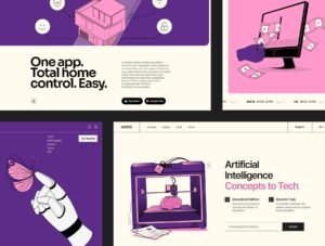 19 Tech vector illustrations for Web & Apps