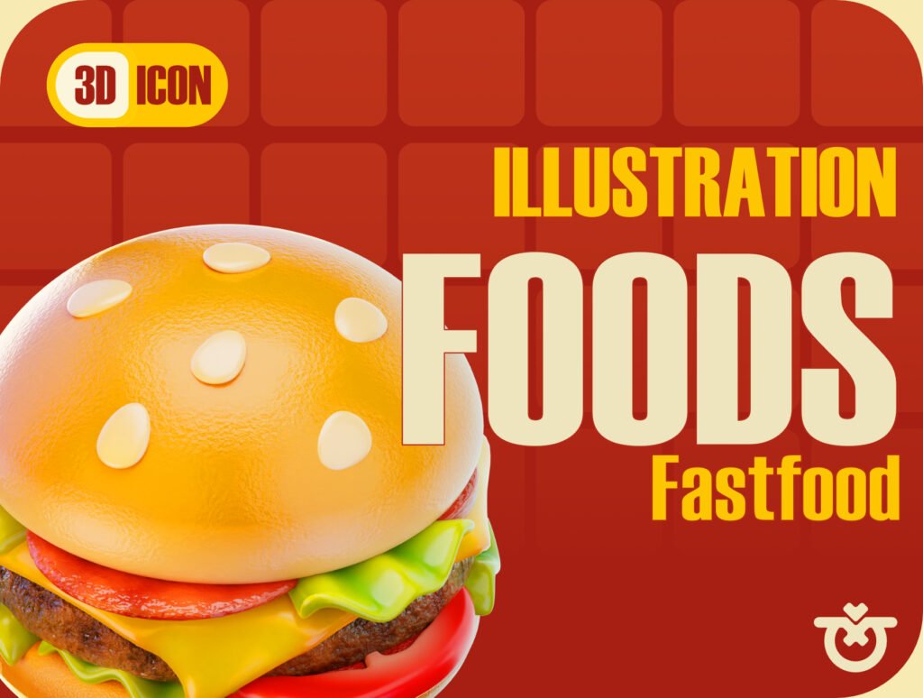 Fast Food 3D Icon Set Stylized – Premium Food Assets