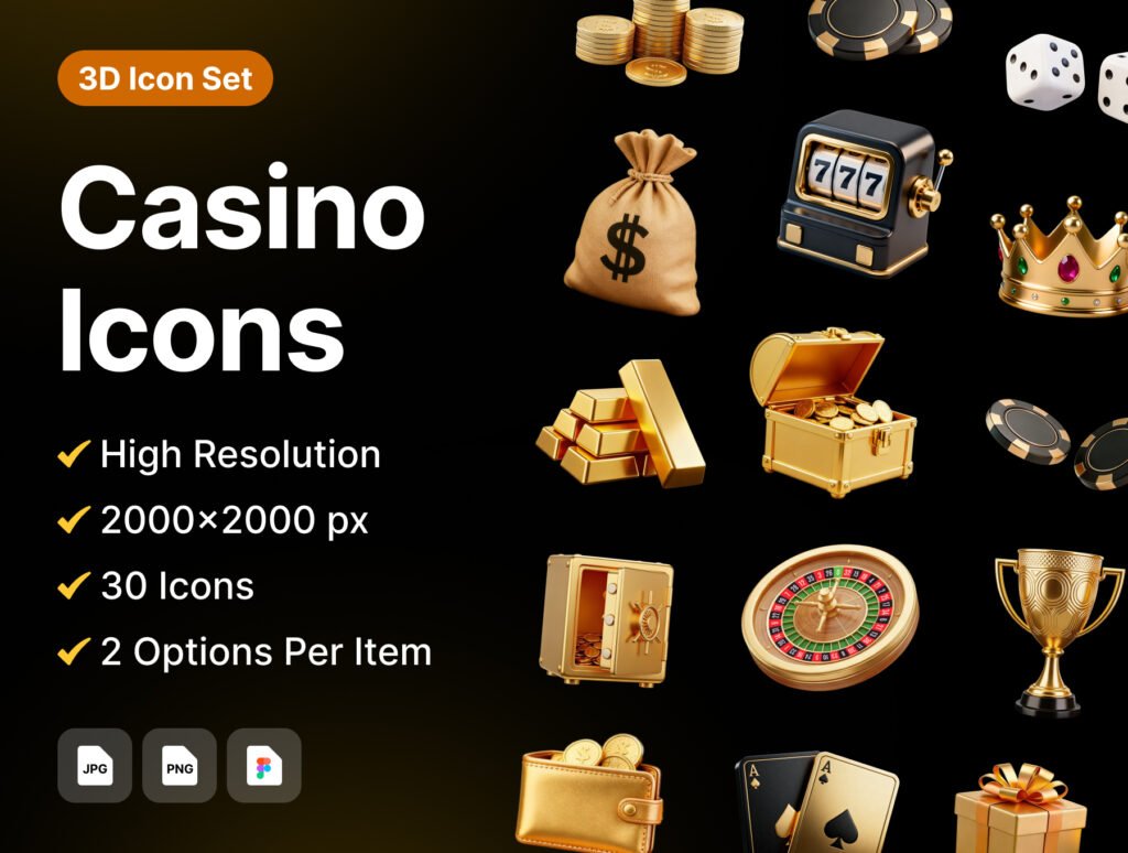 Premium 3D Casino Assets – Luxury Gambling Icons & Models