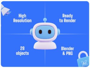 AI 3D Icons Pack – Premium Tech Assets