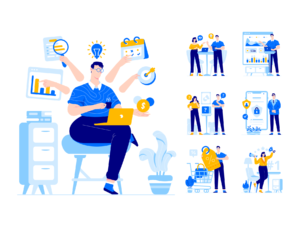 20 People Activity Illustration set - Buke Yelu Series