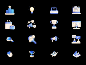 Marketing 3D Icon Set – Premium Digital Marketing & Advertising 3D Icons