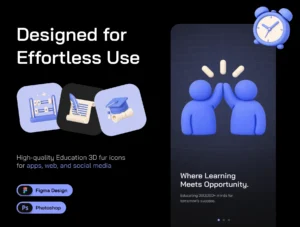 Education 3D Icon Set – Premium Learning Assets