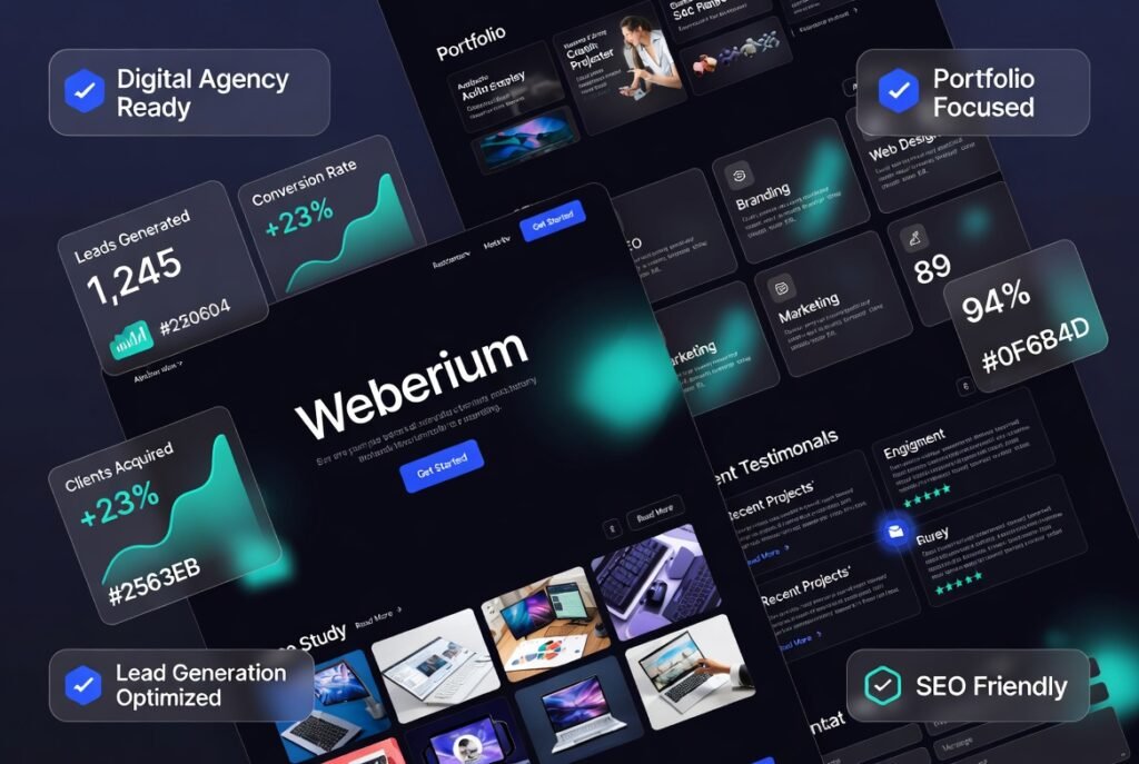 Weberium Digital Agency WordPress Theme 1.31 – Creative Portfolio & Marketing Website Builder