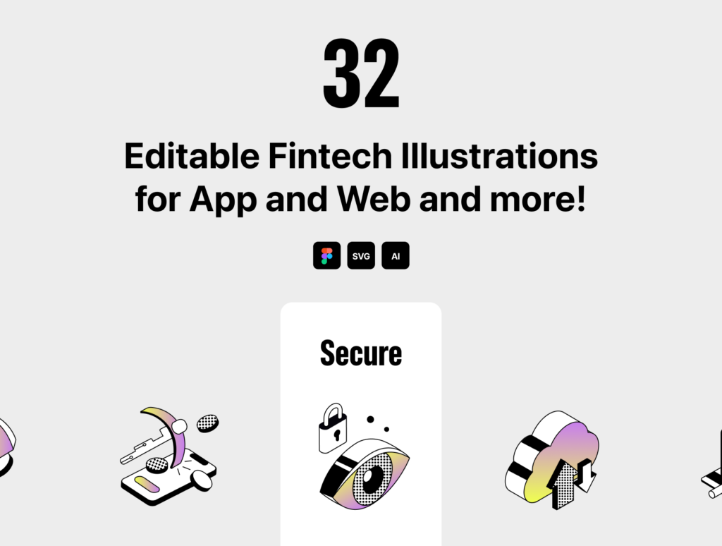 32 Editable Fintech Illustrations