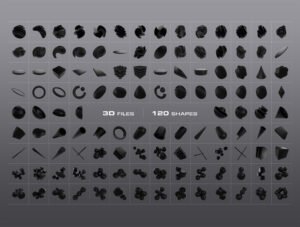 3D Black Shapes Collection