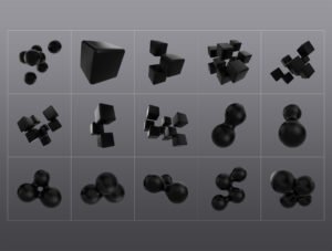 3D Black Shapes Collection