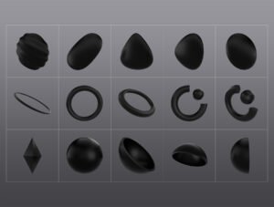 3D Black Shapes Collection