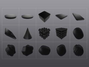 3D Black Shapes Collection