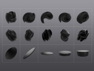 3D Black Shapes Collection