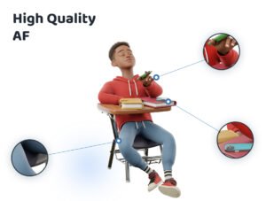 3D Character Mike back to school/university Figma UI KIT