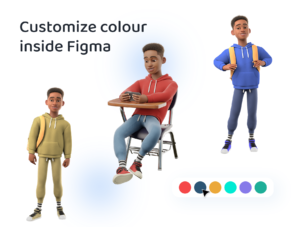 3D Character Mike back to school/university Figma UI KIT