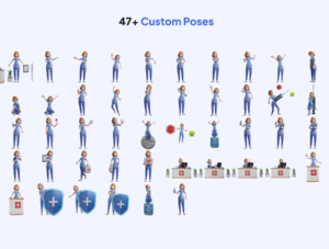 3D Character Nurse Figma UI KIT