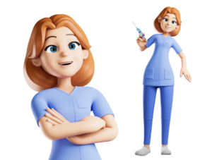 3D Character Nurse Figma UI KIT