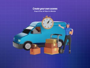 3D Character pack Delivery Courier Illustration