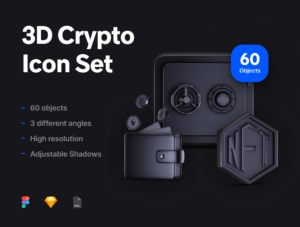 3D Crypto Icon Set