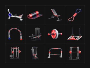 3D Fitness and Exercise Icons